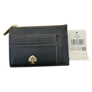 NWT ♠️ Kate Spade Large Black Kayla Cardholder with Gold Accents